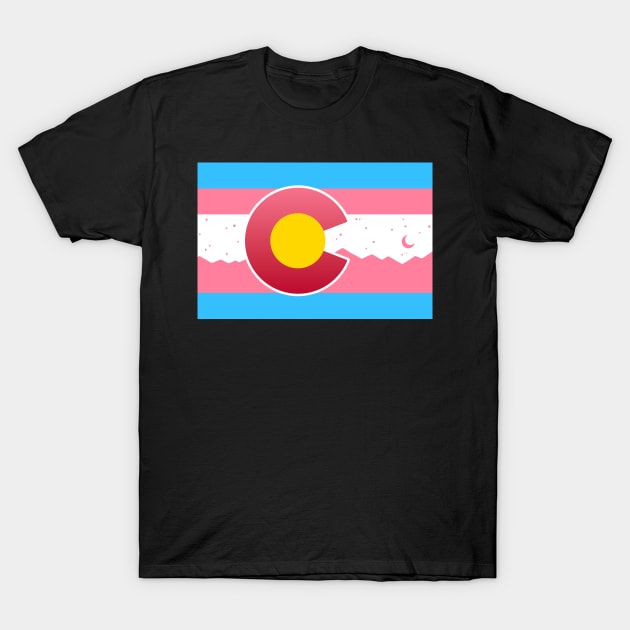 Colorado Flag Trans Transgender Pride T-Shirt by FlannMoriath